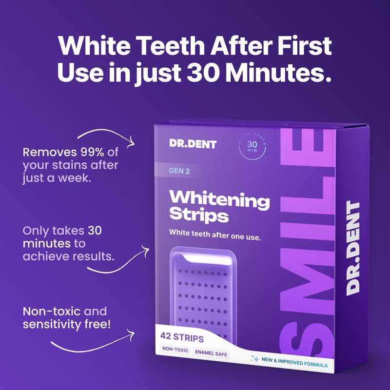 buy best Peroxide free purple teeth whitening strips 42 strips variant